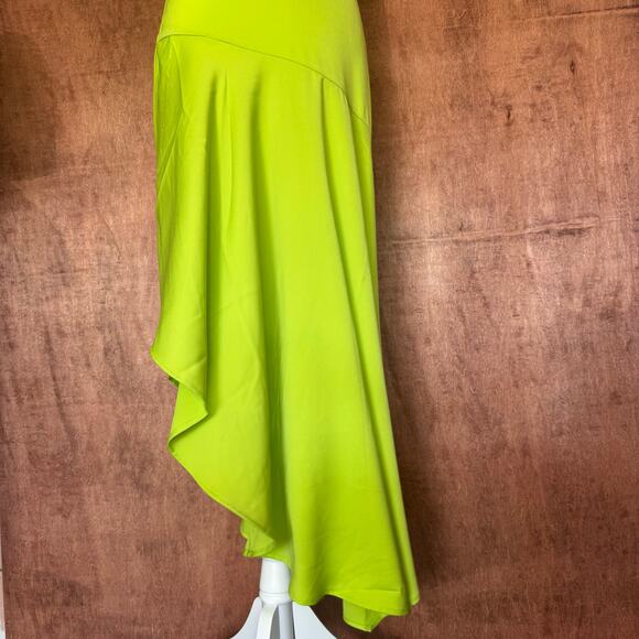 The Drop silky lime green Asymmetric Hem Dress XS slip dress semi formal dance - Picture 5 of 16